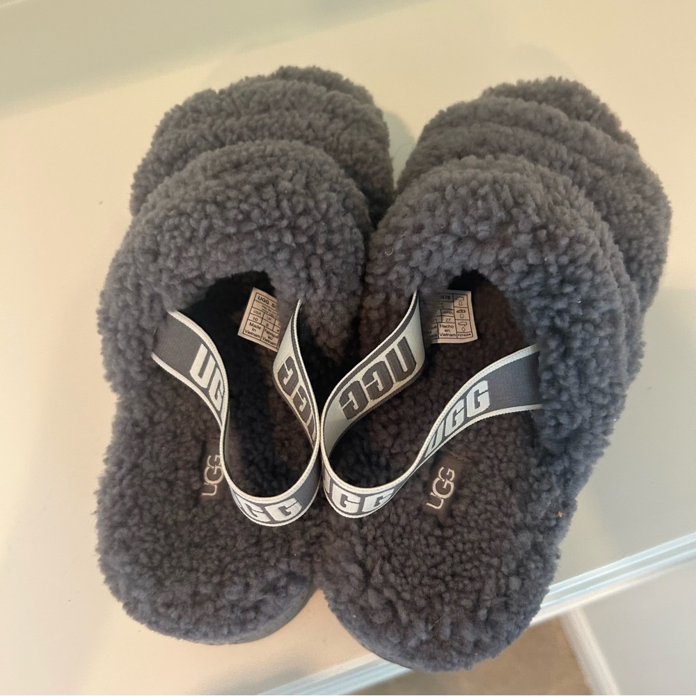 Ugg Charcoal Fluffy Platform Slides - image 2